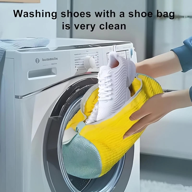 Shoe Washing Machine Bag with Liquid Shoe Brush Set