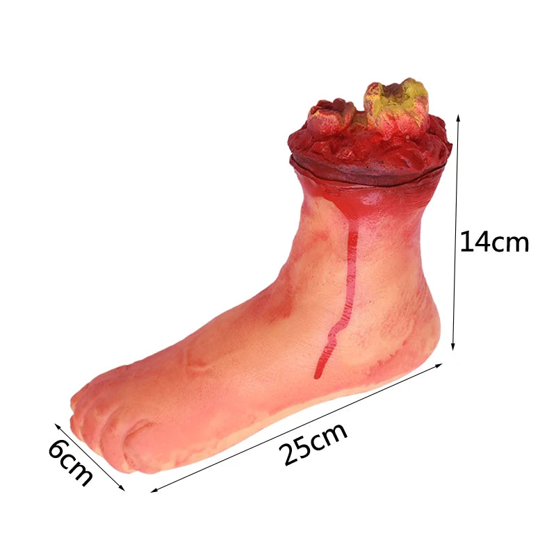 Horror Halloween Party Props Scary Bloody Fake Hand Finger Leg Foot Heart