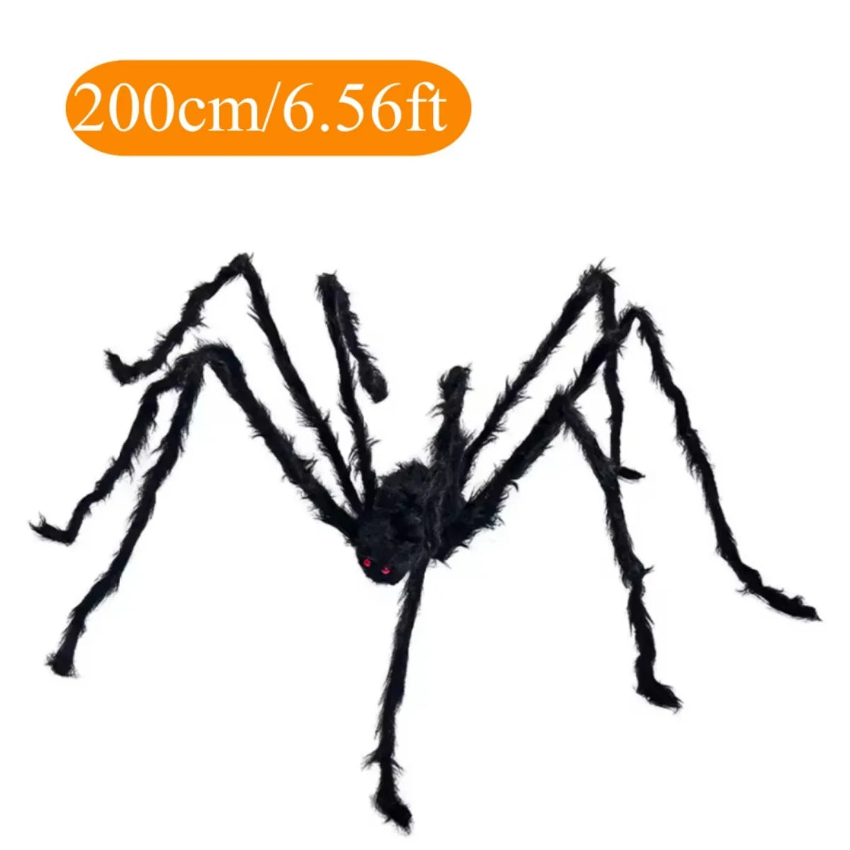 Halloween Plush Spider, 30-200cm Outdoor Giant Spider Decor Chamber Prank Black Spider