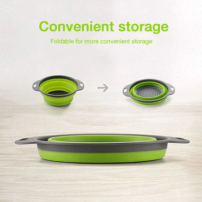 Silicone Folding Drain Basket Fruit Vegetable Washing Basket