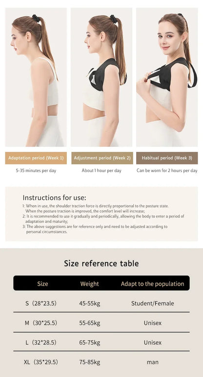 Black Durable Open Shoulder Beauty Back Traction Strap