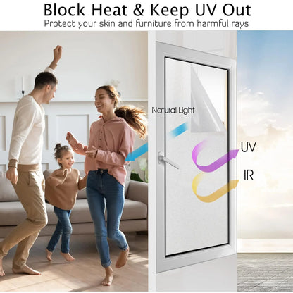 Frosted Window Privacy Film Heat Control UV Blocking