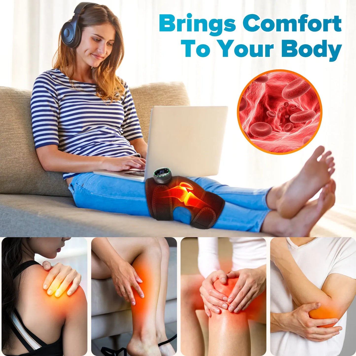 3 in 1 Cordless Thermal Knee Pad Knee Shoulder Massager