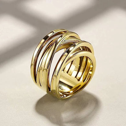 Hot Metal Finger Rings for Women Modern Fashion Wide