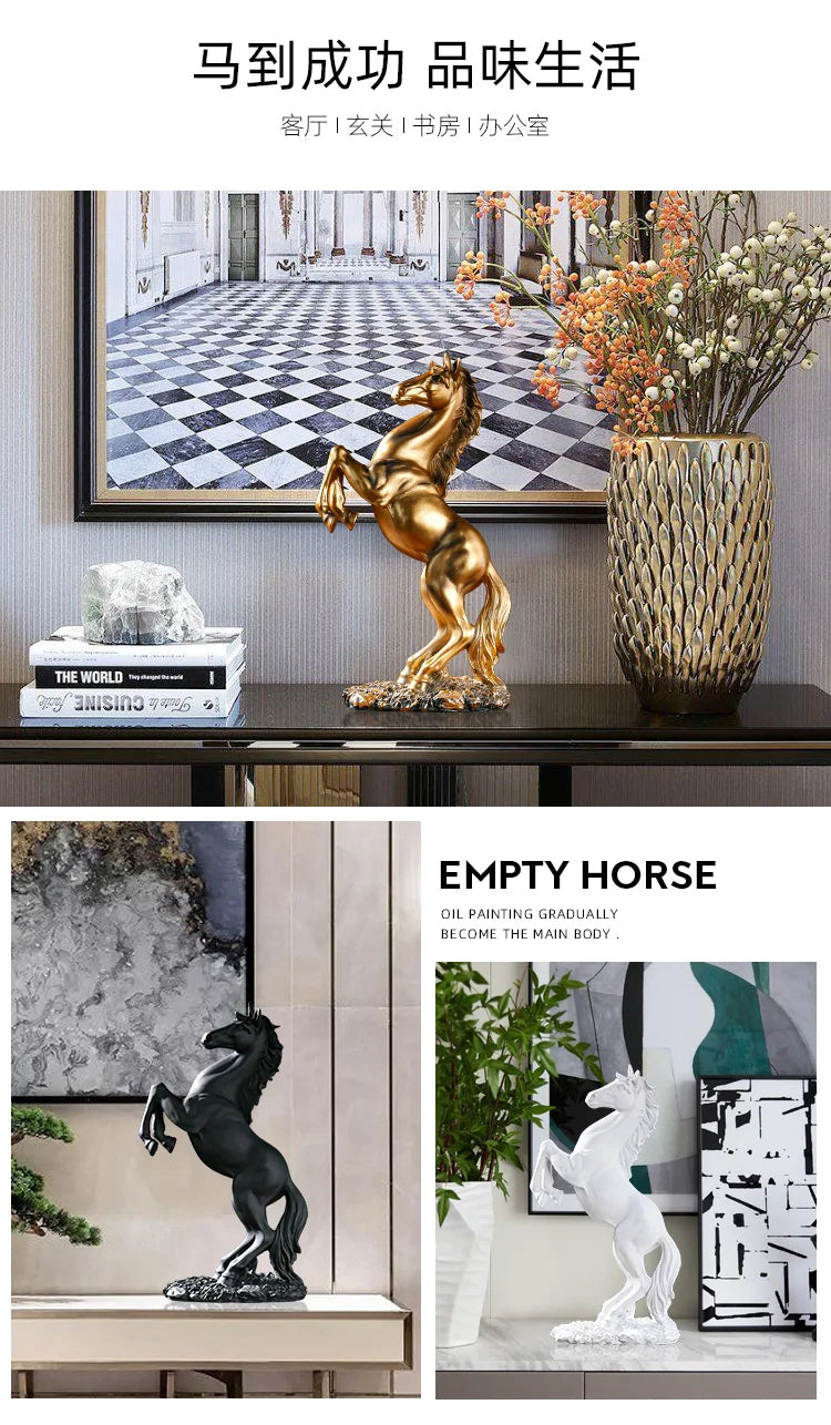 Home Resin Victory Horse Statue Animal Figurines