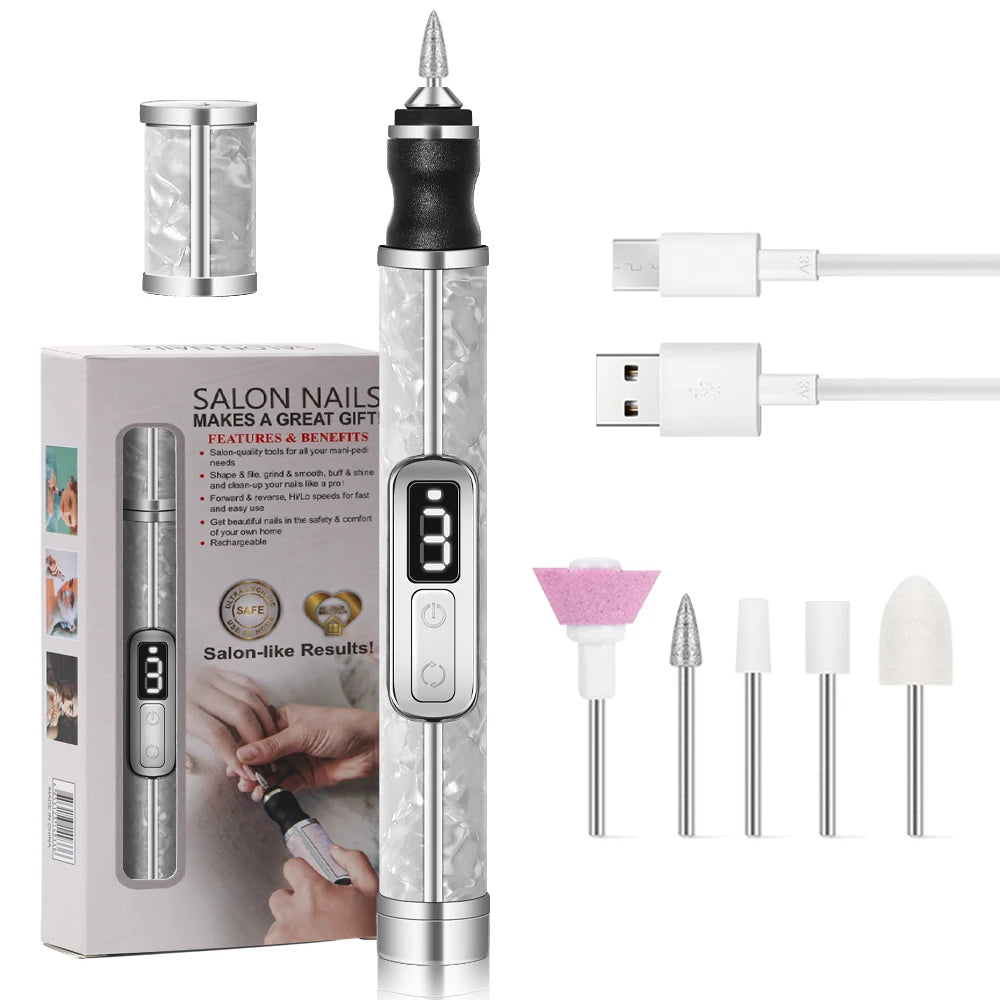 Cordless Electric Nail File Set 4 Adjustable Speeds