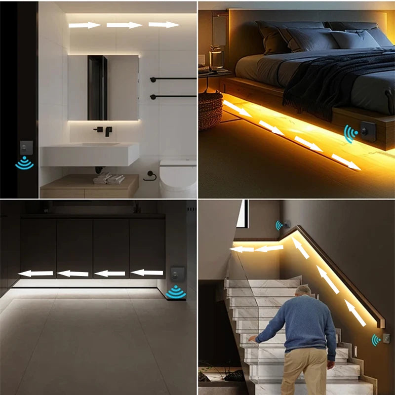 Motion Sensor Stair Lights With Chase Effect Under Bed Lights