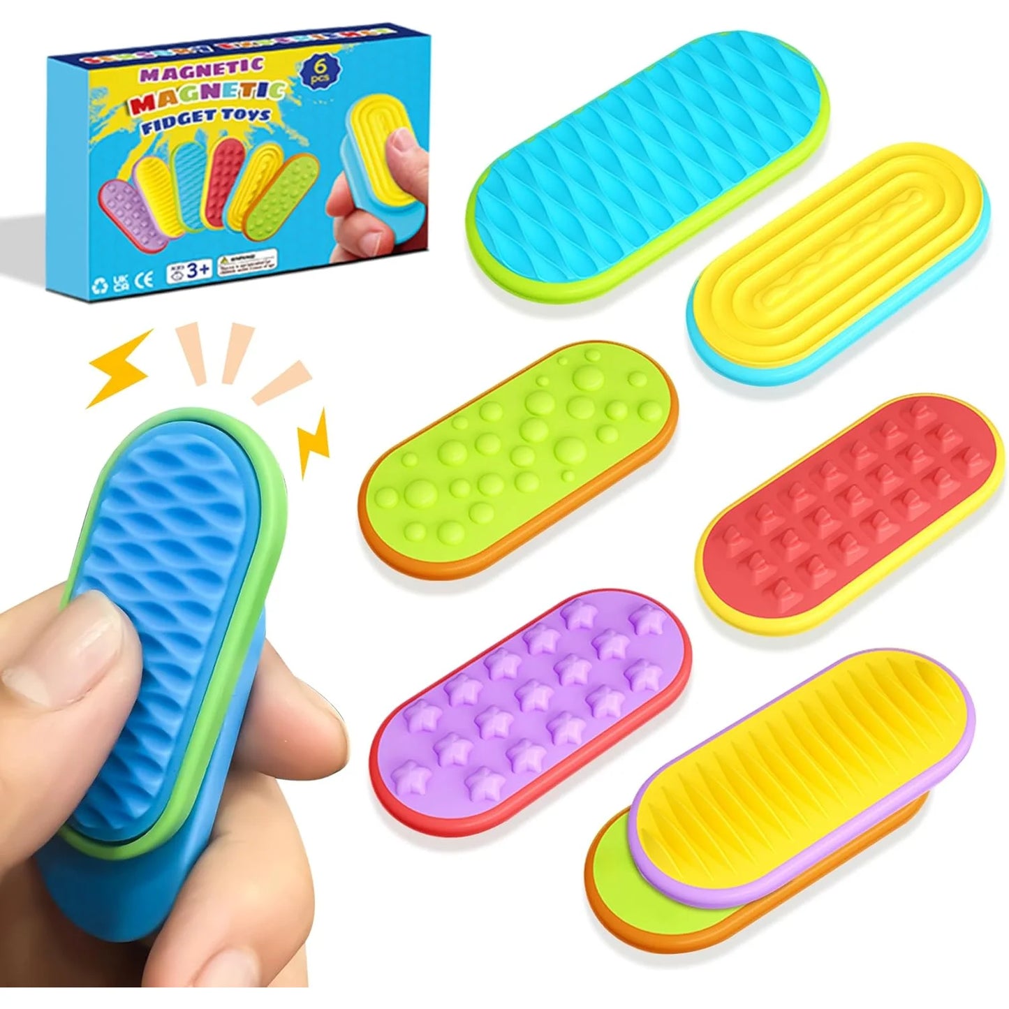 6-Pack Magnetic Fidget Sliders for Adults Sensory Toys