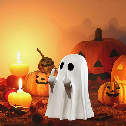 Halloween Ghost Figurine - Spooky Resin Finger Statue
