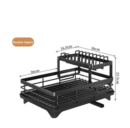 Stainless Steel Dish Drying Rack Adjustable Kitchen Plates