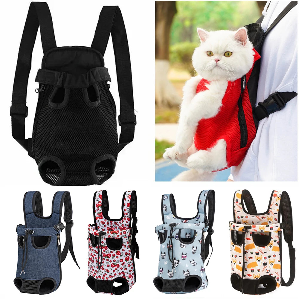 Adjustable Cat Carrier Bag Pet Double Shoulder Backpack