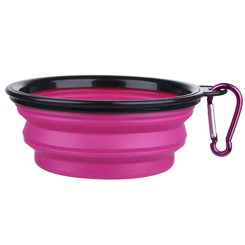 Folding Portable Silicone Dog Feeder Bowl 2 In 1 Pet Dispenser