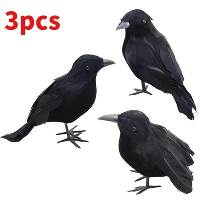 Realistic Artificial Crows Party Ornament Halloween Decorations