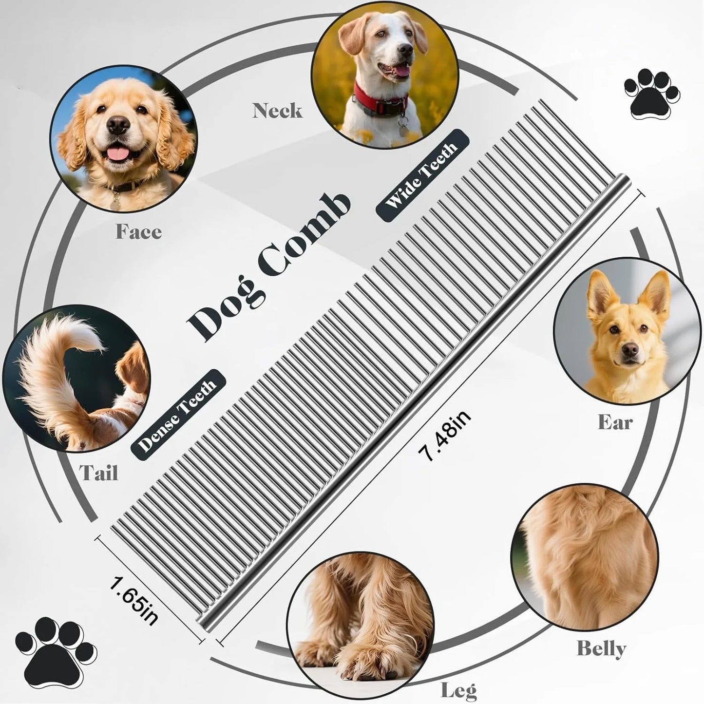 Pet Grooming Brush Set Self Cleaning Slicker Brush