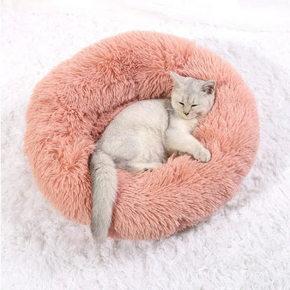 Round Pet Bed for Large Donut Long Plush Bed