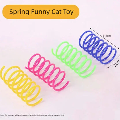 4/200Pcs Interactive Cat Spring Toy Spiral Colors