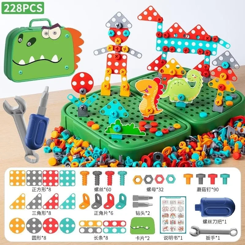 Kids STEM Drill Set Creative Mosaic Puzzle Building Blocks