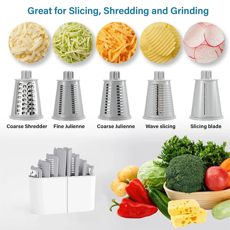 LMETJMA 5 in 1 Rotary Cheese Grater Shredder Kitchen