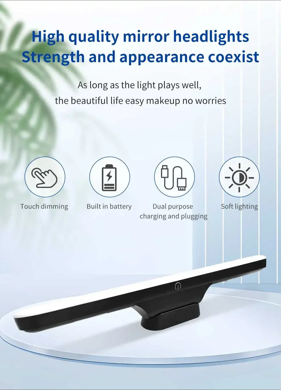Rechargeable LED Magnetic Mirror Light Dimmable Eye-Protection