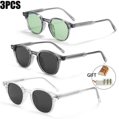 Caterside Polarized Round Sunglasses Men TR Frame