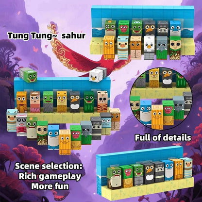 AI character magnetic building blocks Tung Tung tung sahur