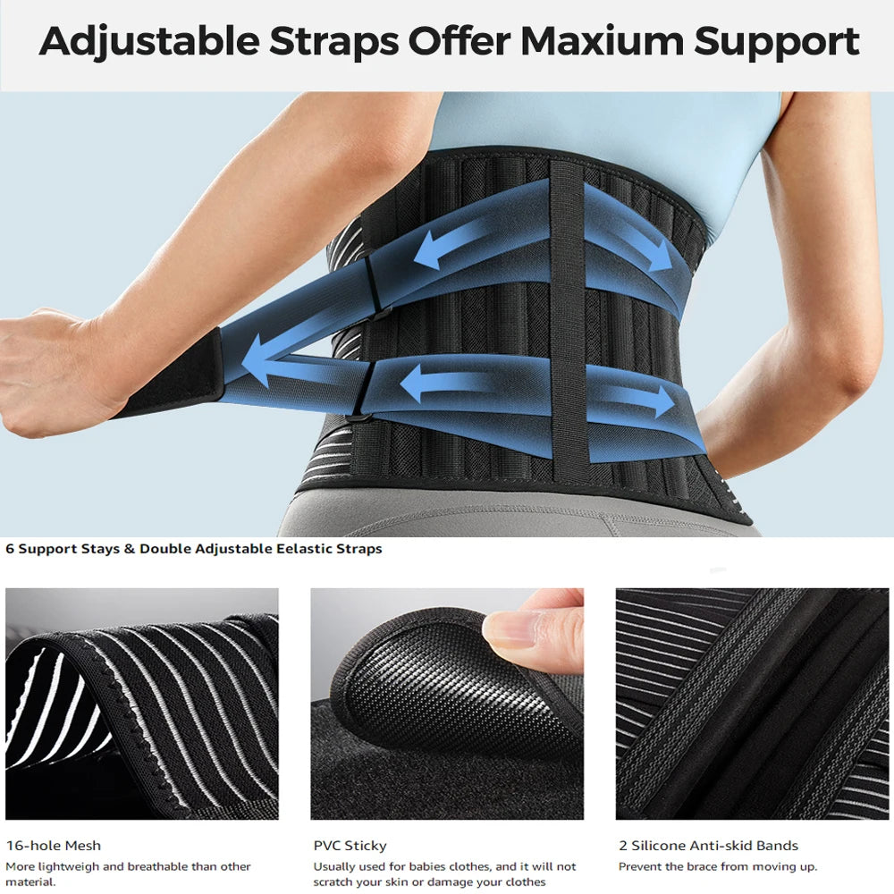 Back Brace for Lower Back Pain Lumbar Pad - Back Support Belt
