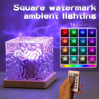 LED Water Ripples Lamp Galaxy Projector Night Light with Remote Control