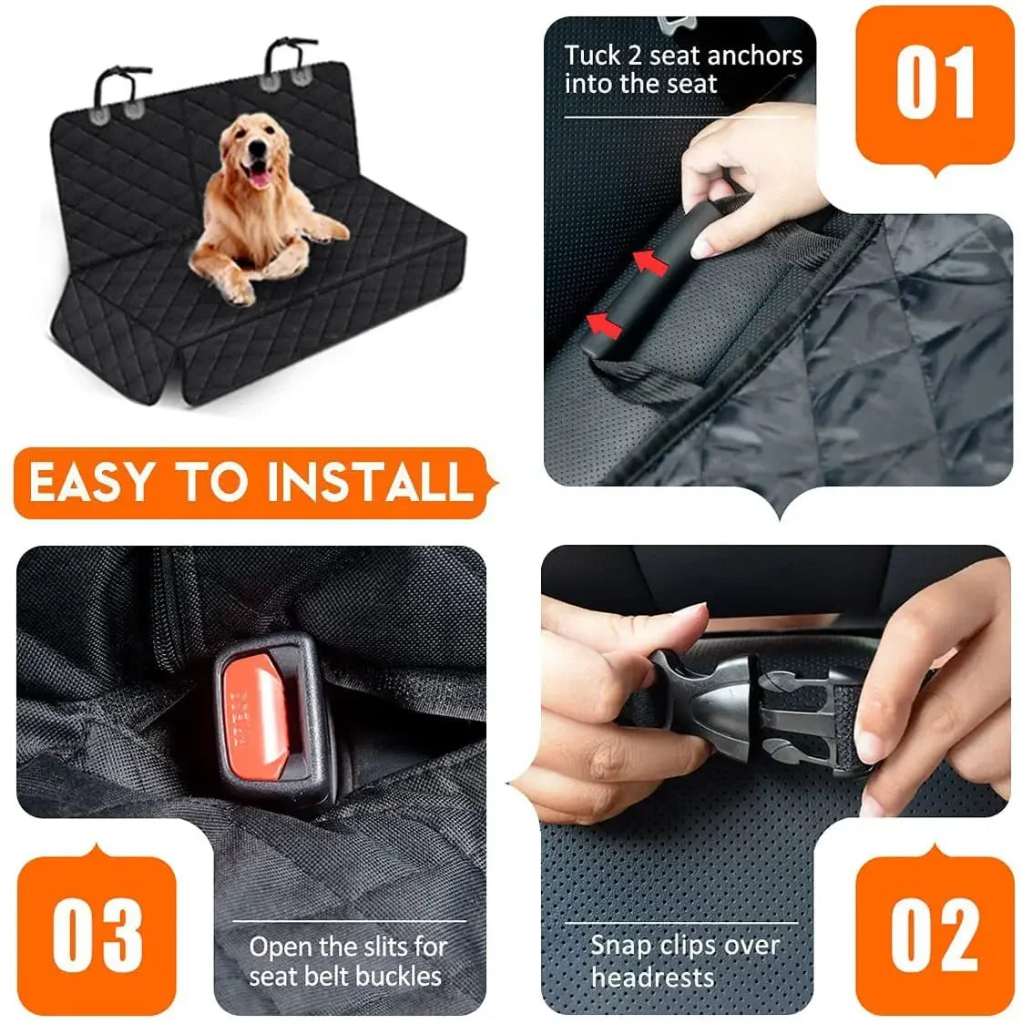 Dog Car Rear Seat Protective Cover Waterproof Dirt Resistant Pet Seat Cover