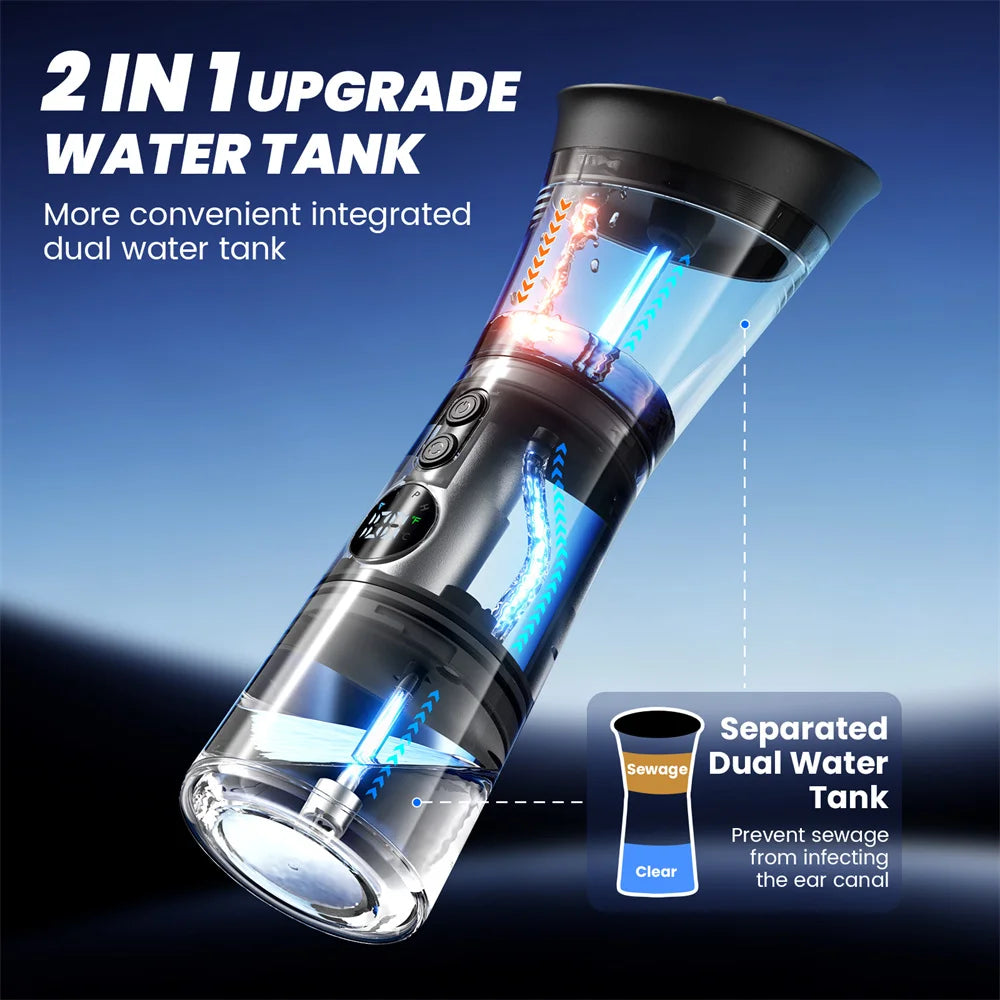 2 In 1 Dual Water Tank Electric Ear Wax Remover Safe Temp
