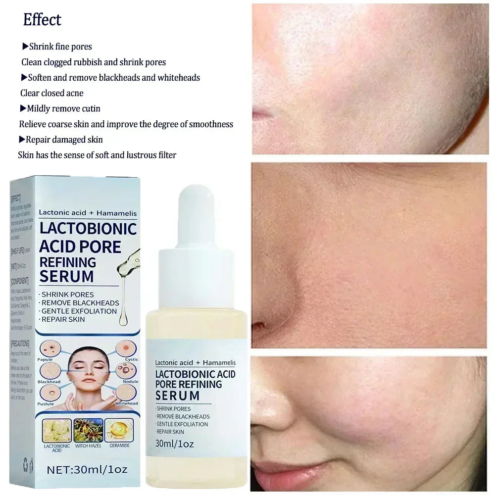 Lactobionic Acid Pore Shrink Serum Hyaluronic Face Moisturizing