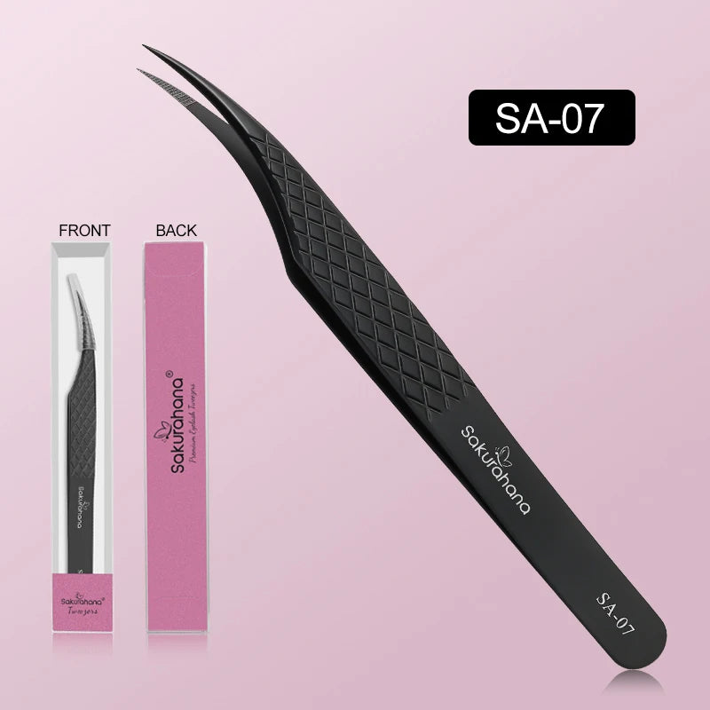 SAKURAHANA High-end Eyelash Tweezers Black Fiber Tip