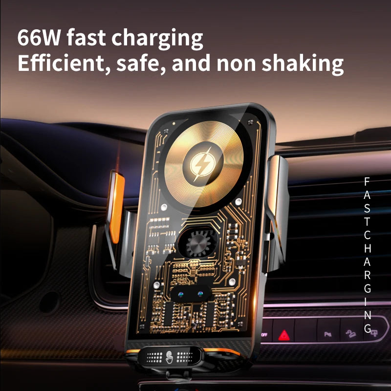 Car Phone Holder 66W Wireless Charger Mobile Phone Holder