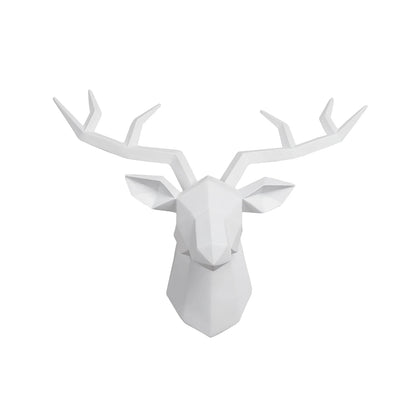 Deer Head Sculpture Animal Statue Figurines Wall Hanging