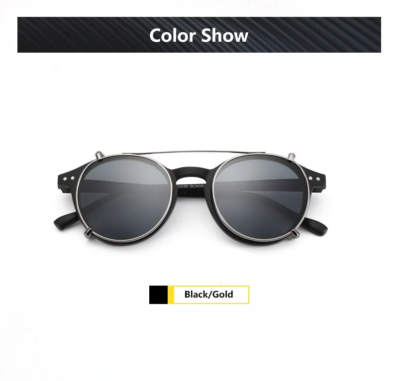 Steampunk Style Clip On Sunglasses for Men Women