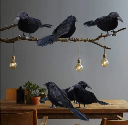 Realistic Artificial Crows Party Ornament Halloween Decorations