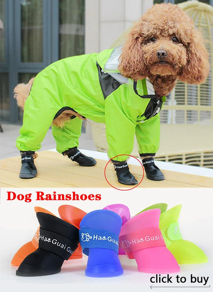 Pet Dog Raincoat Transparent Hooded Waterproof Coat