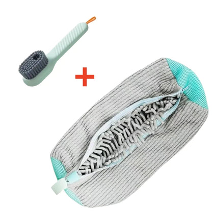 Shoe Washing Machine Bag with Liquid Shoe Brush Set