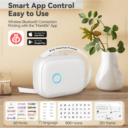 P12 Thermal Label Printer Similar Label Maker