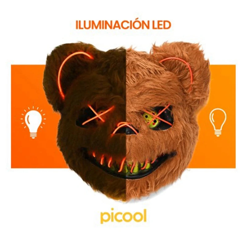 Halloween Cosplay Party Luminous LED Light Face Mask