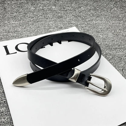 Retro High-end Black y2k belt Ins Buckle bb belt