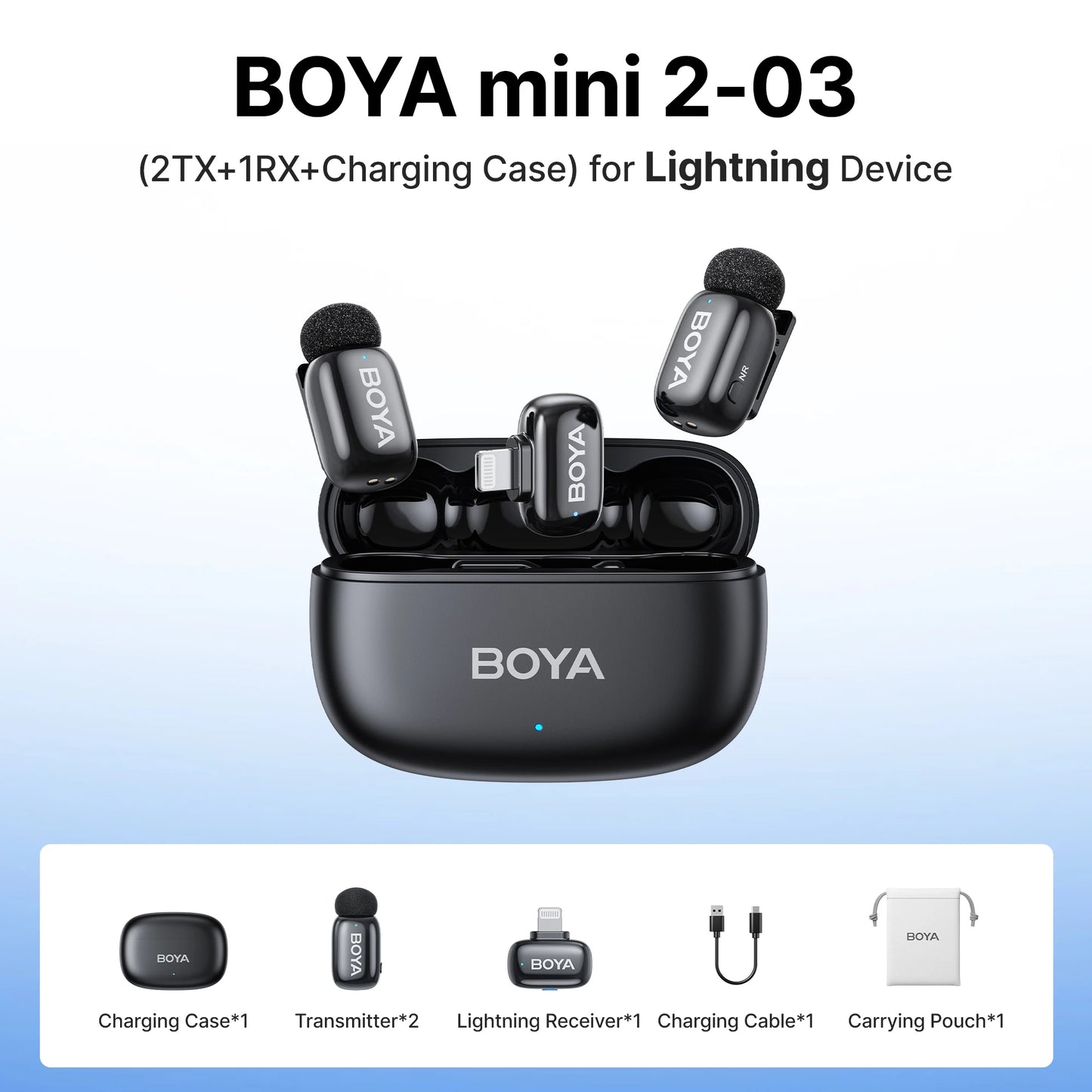 BOYA Mini 2 Wireless Lavalier Microphone AI Noise Reduction