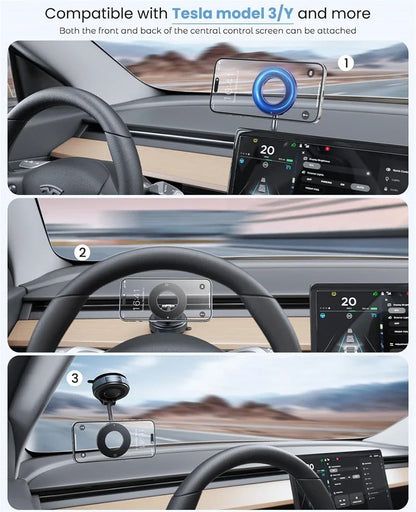 Car Mount Electric Vacuum Magnetic Holder Foldable Suction Stand
