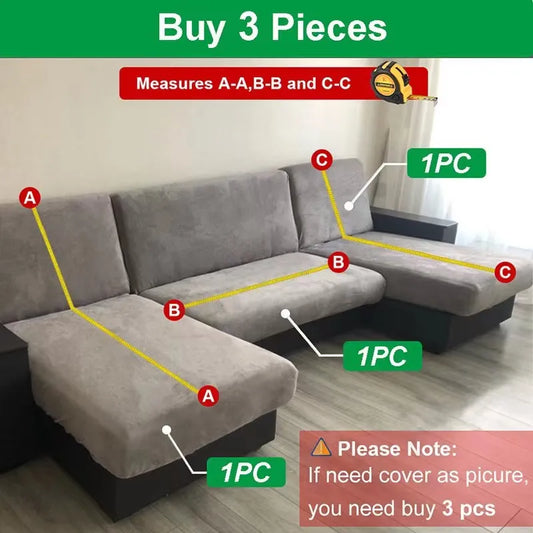 Solid Color Elastic Sofa Covers for Living Room Spandex Sectional Corner Sofa