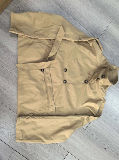 Belted Waist Cropped Trench Jackets Women
