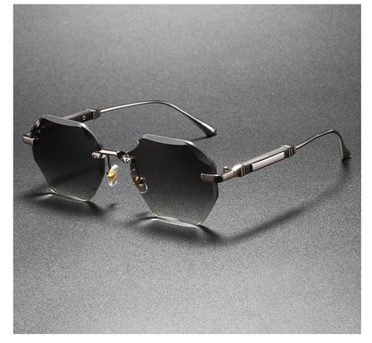 Man Woman Sunnies Fashion Unisex Rimless Sunglasses