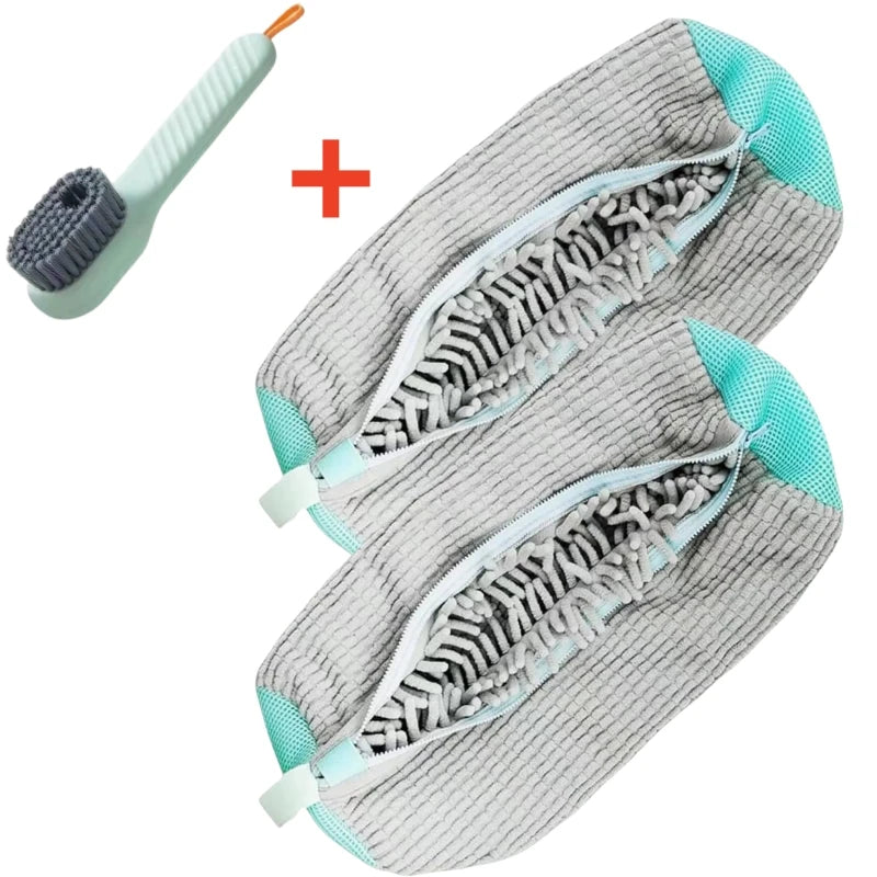 Shoe Washing Machine Bag with Liquid Shoe Brush Set