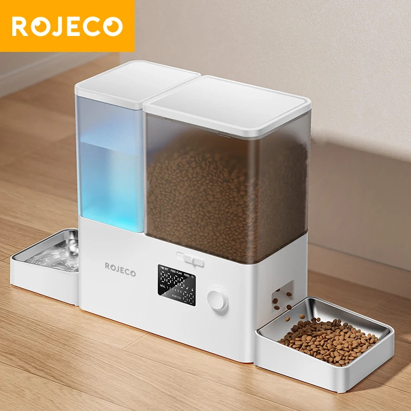 Automatic Pet Feeder Water Fountain 2 in 1 Drinking Feeding