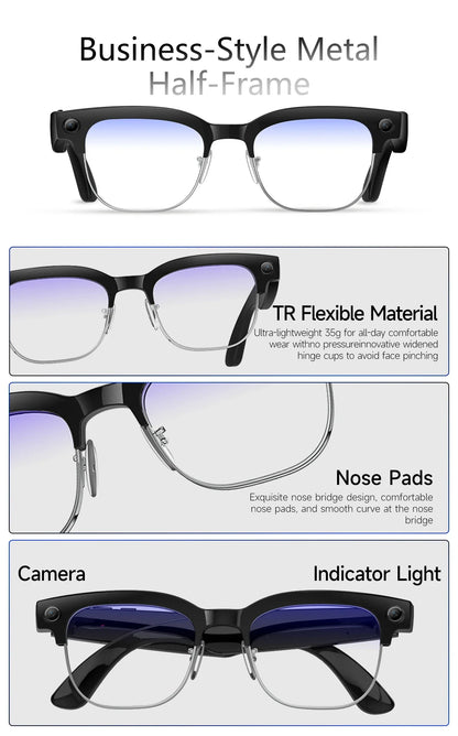 New AI Smart Glasses 120+Language Translation 800W Pixel