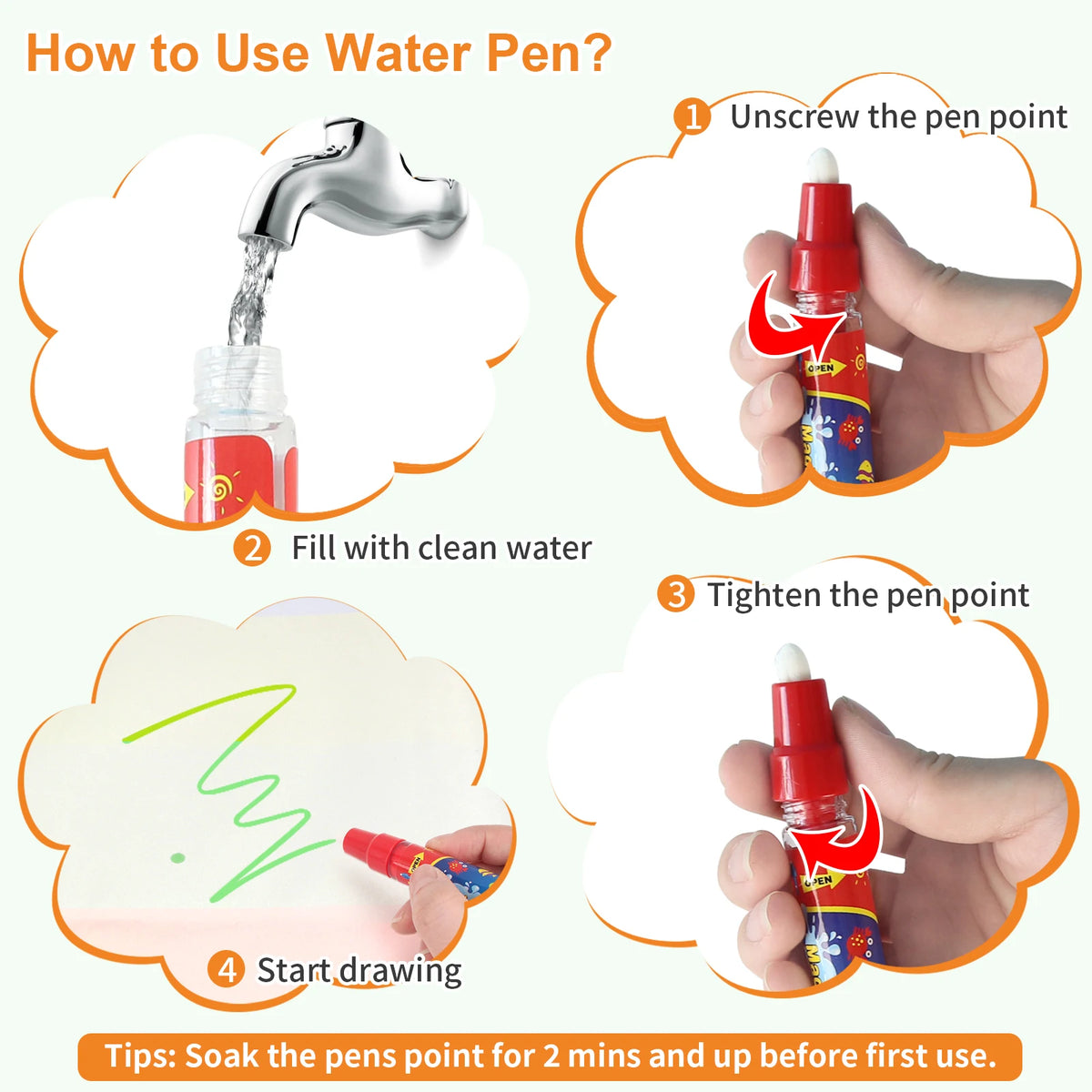 Magic Water Drawing Mat Coloring Doodle Painting Board