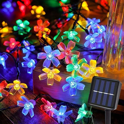 Outdoor Solar Led String Lights Cherry Flowers  Light Strings